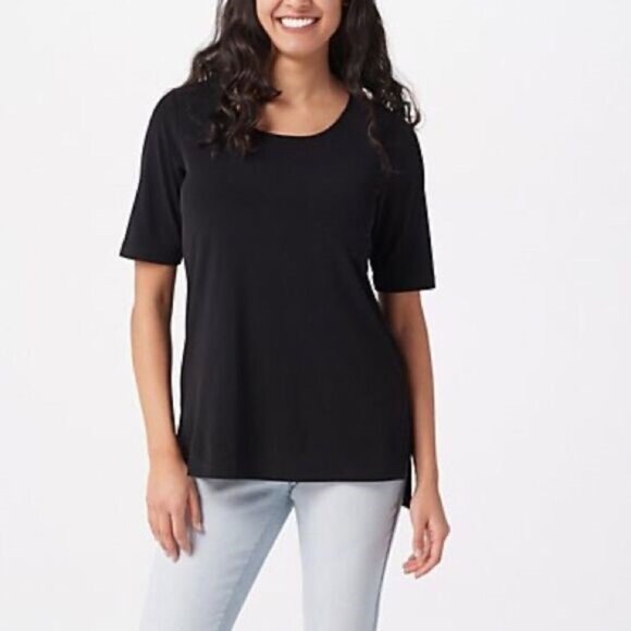 Susan Graver Modern Essentials Liquid Knit T-Shirt - Picture 1 of 4